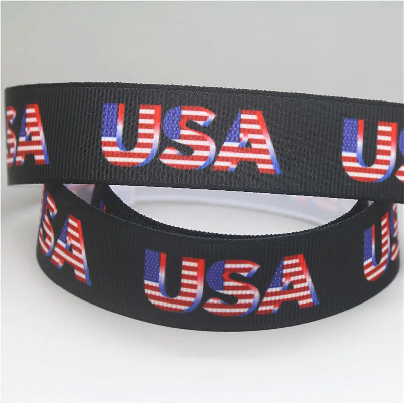 DHK 50 ярдов США Печатный grosgrain ленточный аксессуар украшение для волос Оптовая