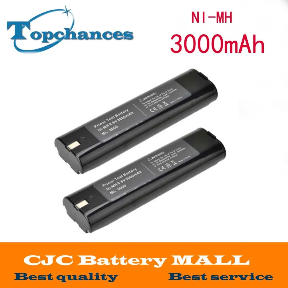 Высокое качество 2 шт 3000MAH 9 6 V Ni-MH батарея для MAKITA 9000 9001 9002 9033 9600 632007-4 191681-2 |