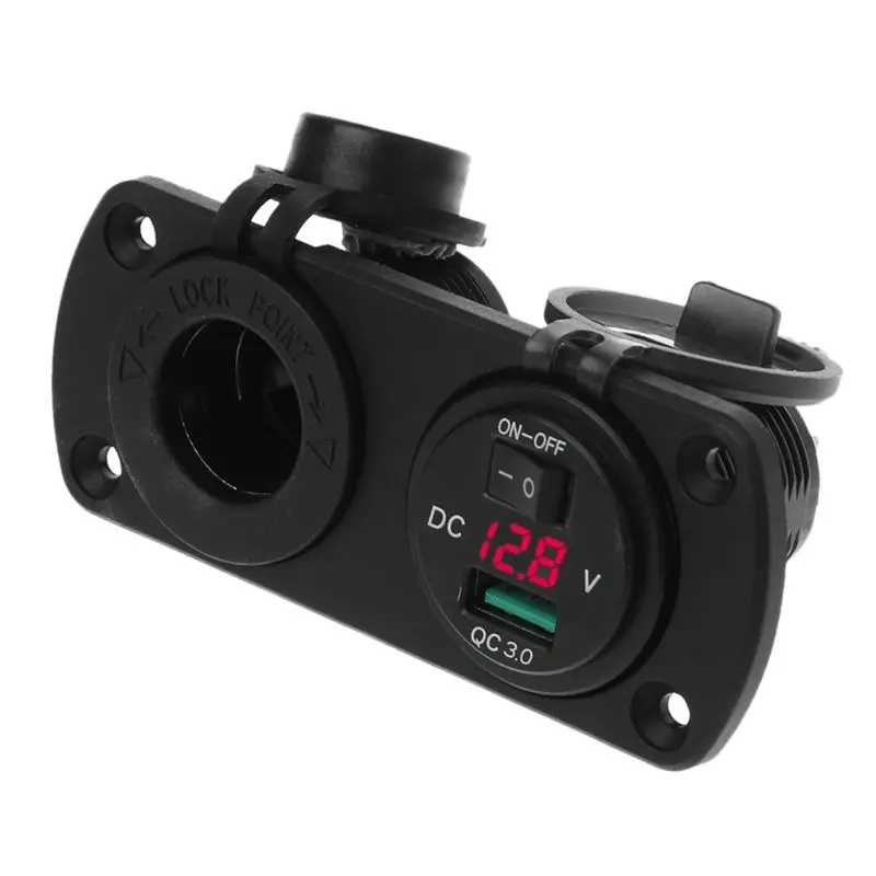 12В-24В переходник QC 3 0 USB для зарядки в машине светодиодный вольтметр с