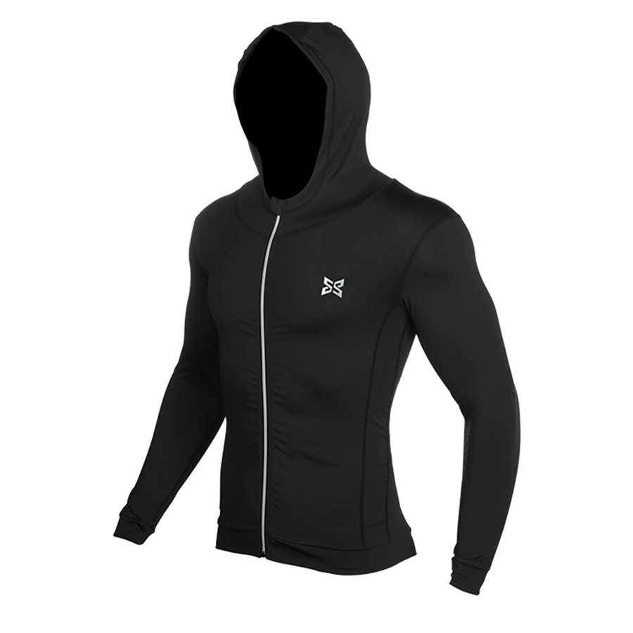 X4638 black Детские спортивные куртки с капюшоном для бега, комплект для футбола, фитнеса, трико, шорты, рубашки, штаны, леггинсы, компрессионный базовый слой, светоотражающий костюм - Цвет: X4638 black