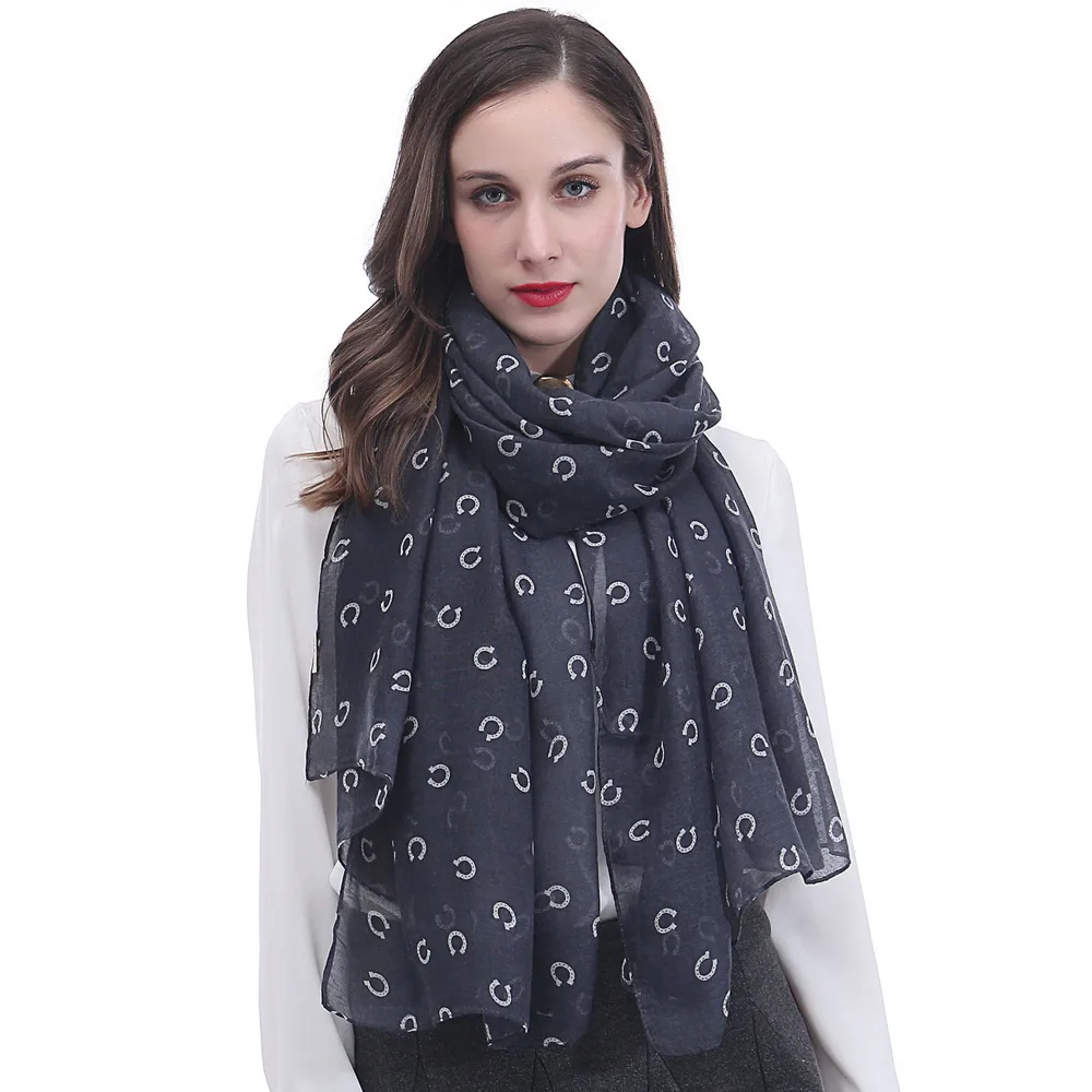10pcs/lot Horseshoe Horse Print Women's Large Scarf Shawl Wrap Soft Lightweight for All Seasons | Wraps