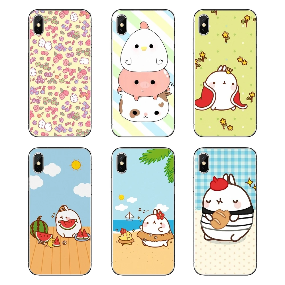 Силиконовый чехол для телефона корейский мультяшный картофель моланг розовый