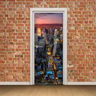 Бесплатная доставка, 3D настенная наклейка с изображением Нью-Йорка для двери, настенная наклейка, декоративная настенная фотография, самоклеящаяся дверная наклейка