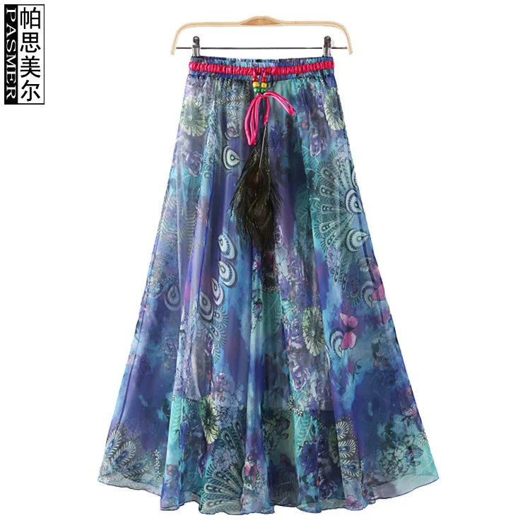 1 шт./лот летняя шифоновая юбка большого размера в богемном стиле Национальный