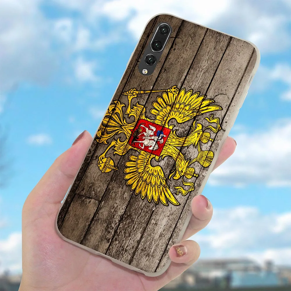 Мягкий чехол из ТПУ с флагом Российской Федерации для Mate 10 Lite Huawei P8 чехлы P10 P20 Pro P