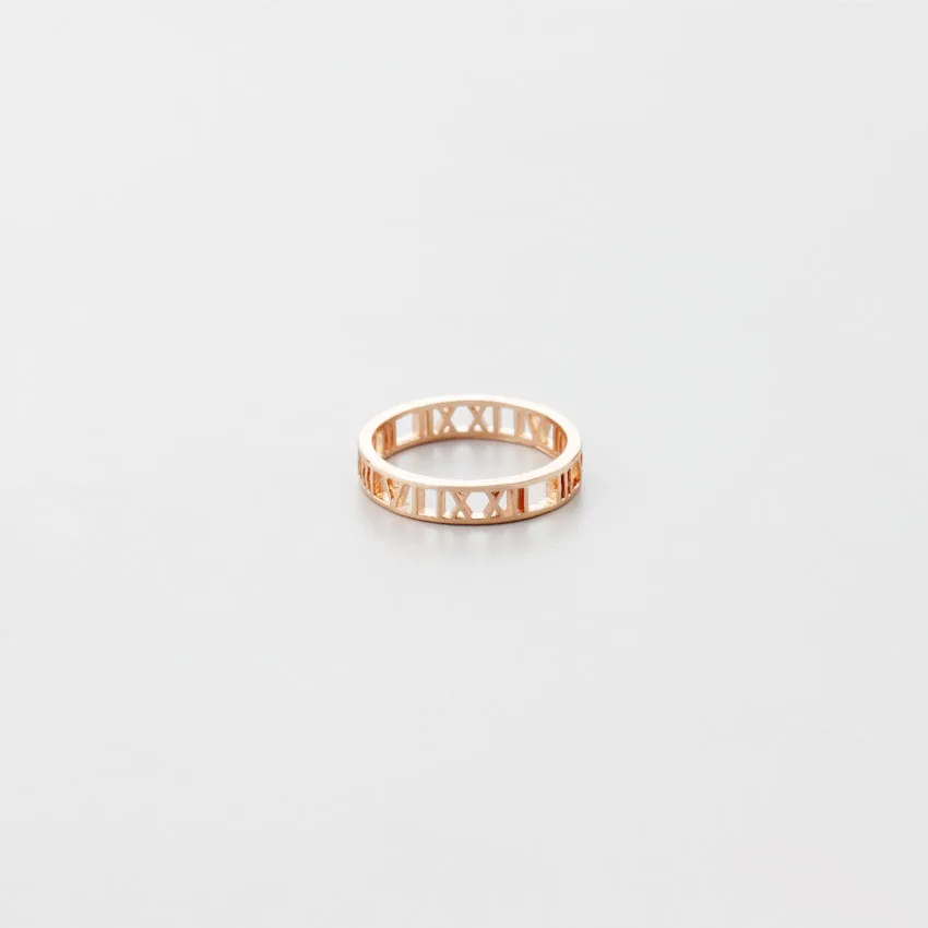 Римские цифры кольца для Для женщин Винтаж изделия BAGUE Femme Нержавеющая сталь персонализированные розовый золотые обручальные кольца подарок для невесты