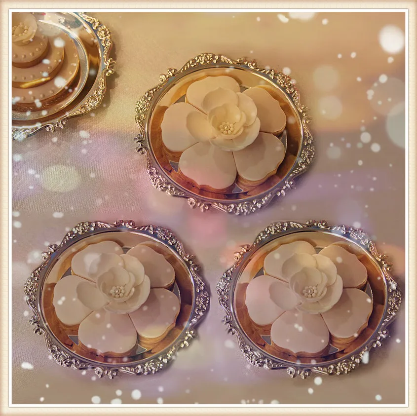 Изысканный Набор подносов для торта цвет под золото и серебро 6 в 1|tray set|cake pancake tray |