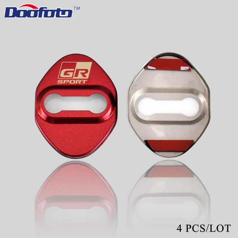 for style 1 red Doofoto автомобильные аксессуары Стайлинг Наклейка для Toyota GR Sport Corolla C-HR C HR Avensis Yaris авто защита для дверного замка крышки CHR - Название цвета: for style 1 red