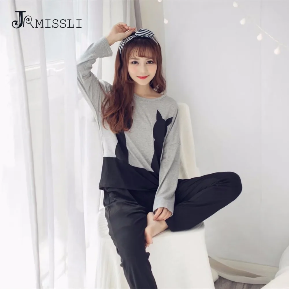 Женские пижамные комплекты с персонажами JRMISSLI хлопковые пижамы мультяшным