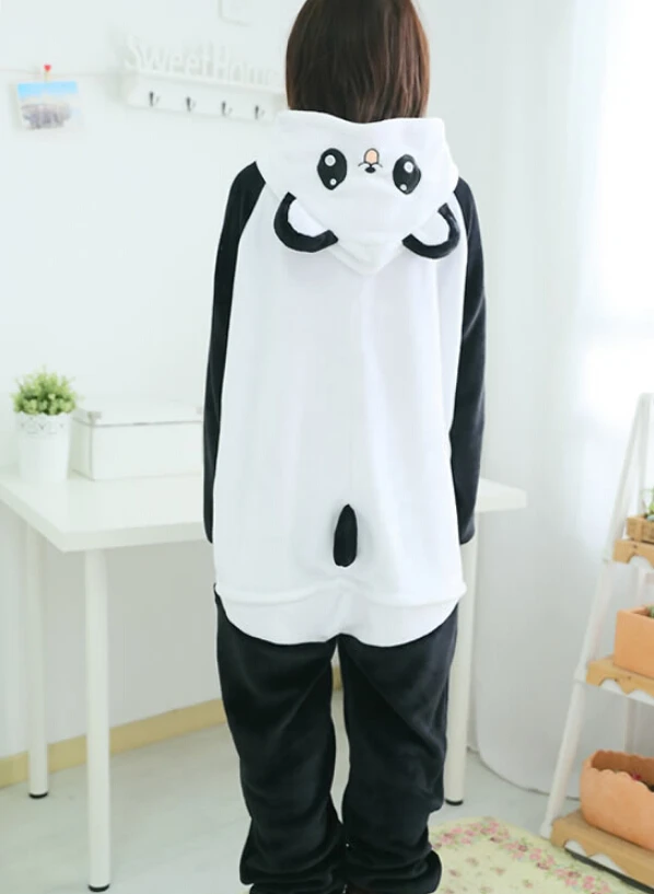 Мультфильм для взрослых унисекс kigurums зима Аниме Пижамы Panda Косплэй Костюм Пижама