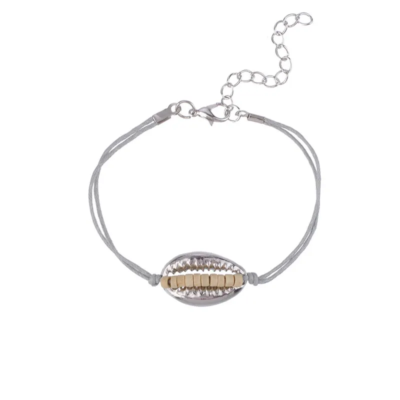 5Pcs/ Set Boho Compass Carved Leaf Shell Heart Beads Chain Bracelet Women Charm Multilayer Party Combination | Украшения и