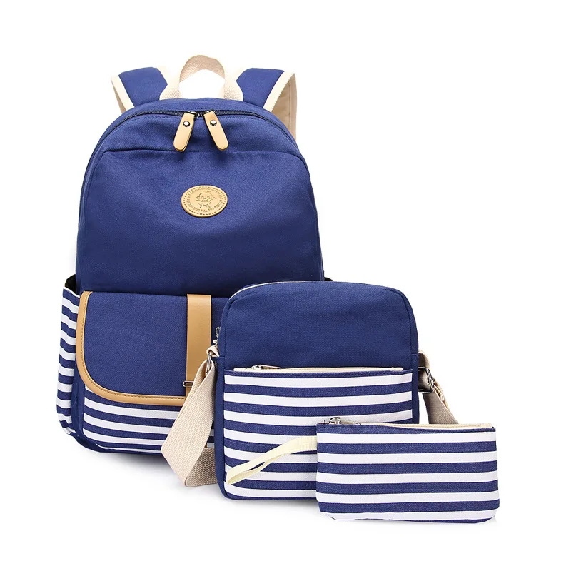 Холщовый женский рюкзак с принтом и бахромой 3 шт./компл.|student school bag|bag teenager girlsbackpack