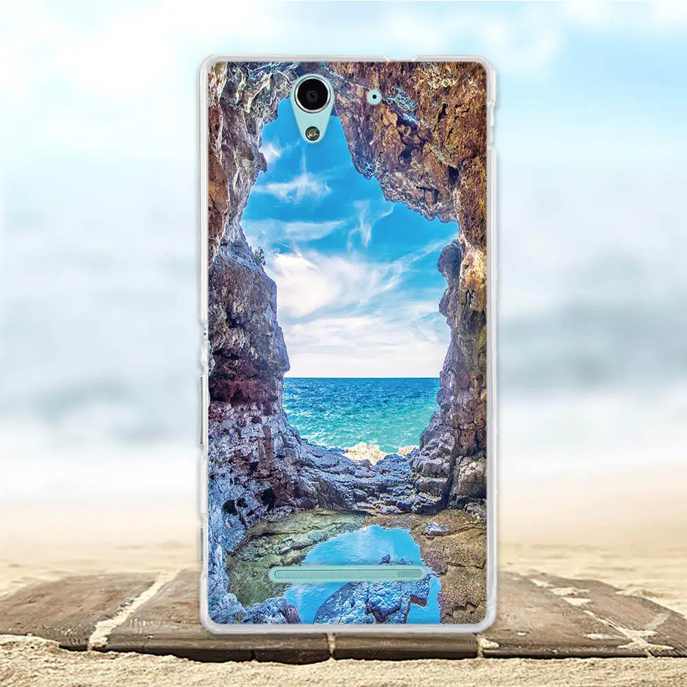 Двойной чехол для Sony Xperia C3/C3 Ультратонкий Мягкий силиконовый с 3d-рисунком C3 D2533 /
