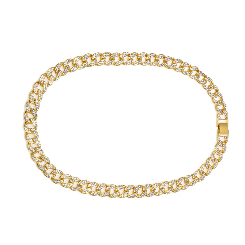 Хип хоп Iced Out Crystal 20 &quotкубинская цепочка и 18&quot * 12 мм кофейная в форме бобов &amp 16