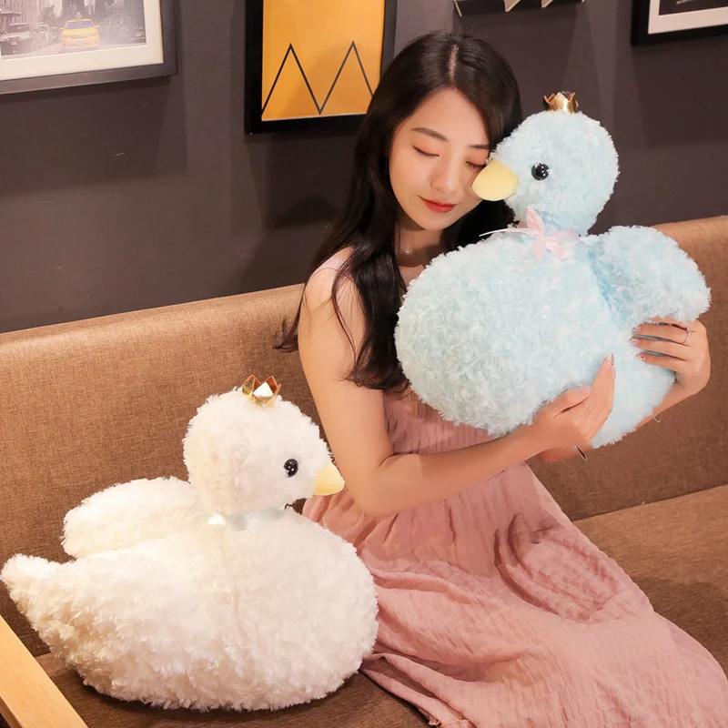 

Cute White Crown Swan Shape Baby Sleeping Pillow Cushion Children Room Decoration Kids Animal Dolls Photography Props 30/40cm