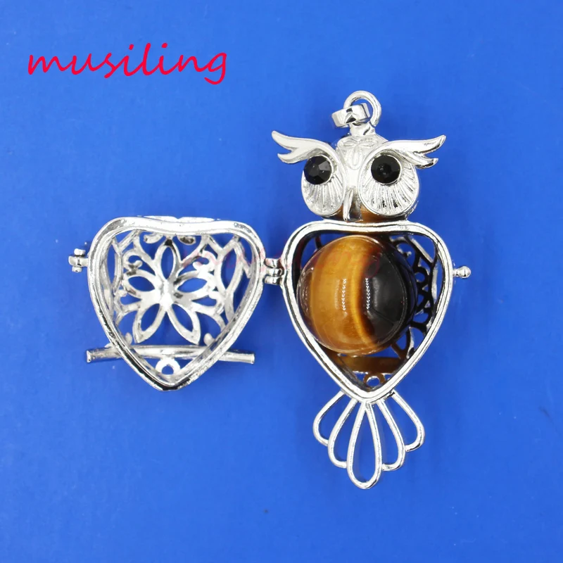 Мусилинг ювелирные изделия сова ажурное ожерелье кулон покрытый серебром