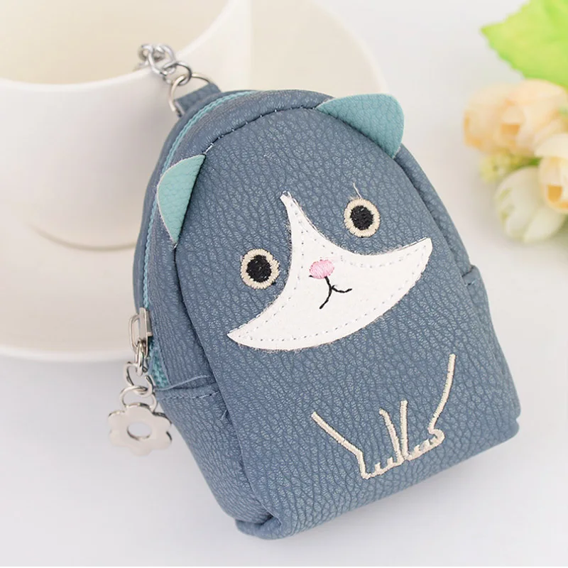 Брелок для ключей с кошкой из кожи брелок монет многофункциональный рюкзак