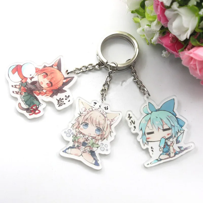 6 шт./компл. аниме брелок TouHou Projekt yakumo Schlussel Komeiji Saigyouji Marisa Hakurei брелоки с рейму