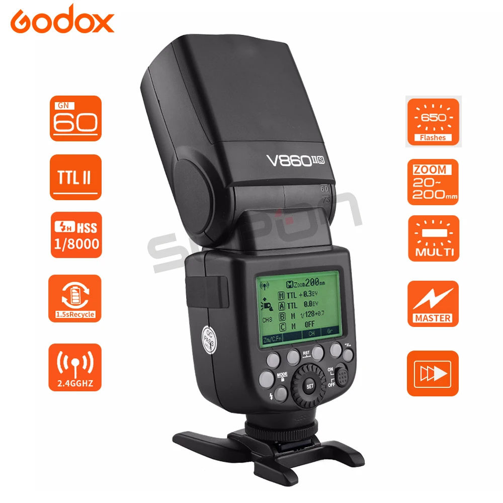 Godox 2 * V860IIS Вспышка speedlite TTL HSS 4G литий ионная батарея + фототриггер для Sony A6500 A7 A6000 A58