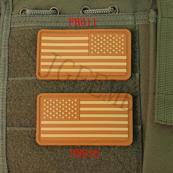 2 * шт США американский флаг 3D ПВХ нашивка Значки черный красный зеленый серый