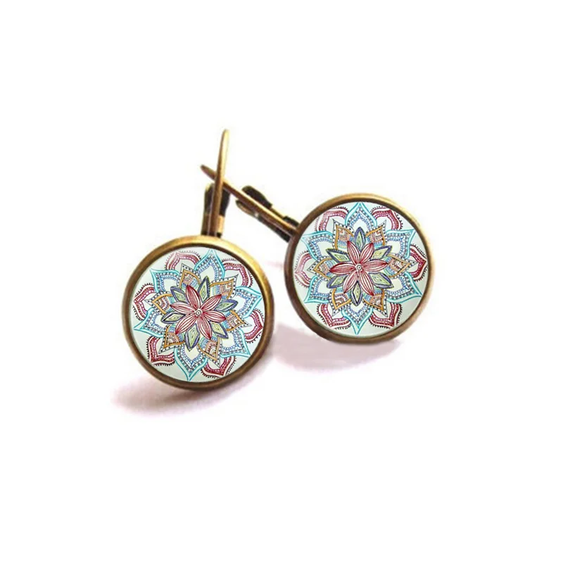 Хит Ювелирные наборы с цветком мандалы подвеска Яга из хны серьги кольца