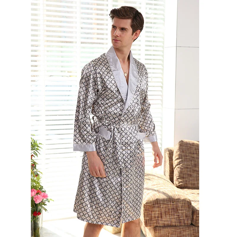 Шелковый халат Летняя мужская пижама человек Человек пижамы мужские шелковые