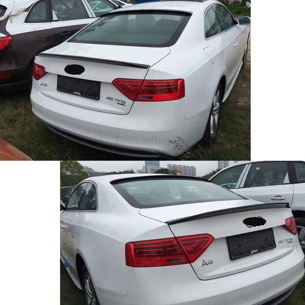 Углеродное волокно автомобиля задний спойлер заднего крыла губы для Audi A5 купе Стандартный бампер 2008- спойлер на задний багажник, крыло Стикеры