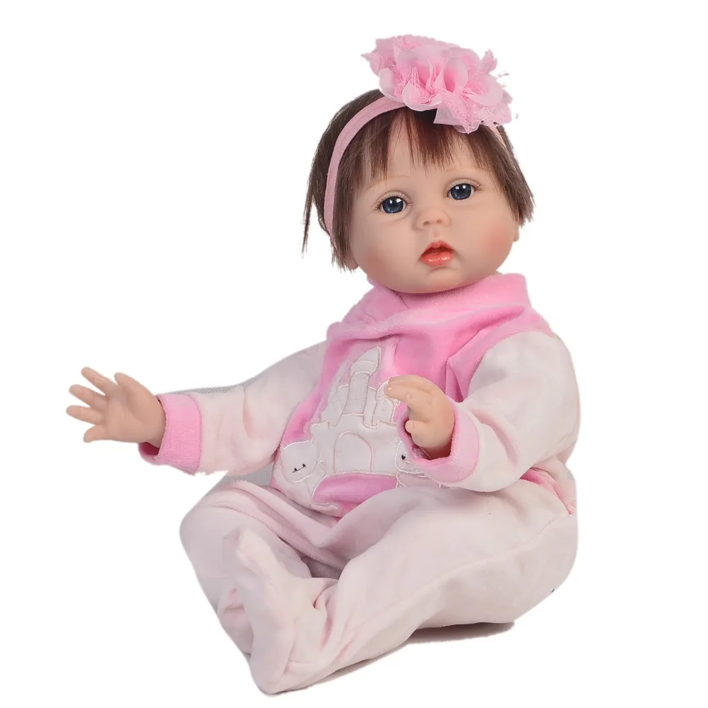 22inch 55cm soft Silicone Reborn Baby Doll Toy Realistic white skin alive Girls Babies Kid collection lifelike bebe | Игрушки и хобби