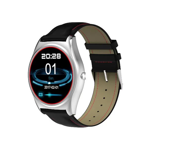 Leather strap 3 Новые смарт-часы для мужчин для IOS Android smartwatch Поддержка facebook whatsapp Удаленная камера замена ремешок часы PK KW88 KW28 N3 - Цвет: Leather strap 3