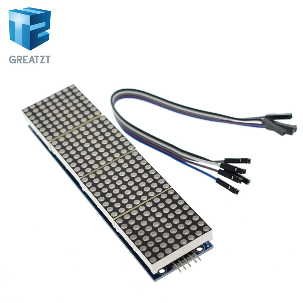 1pcs MAX7219 Dot Matrix Module For Arduino Microcontroller 4 In One Display with 5P Line|max7219 dot matrix module|module for arduinomodule max7219 |