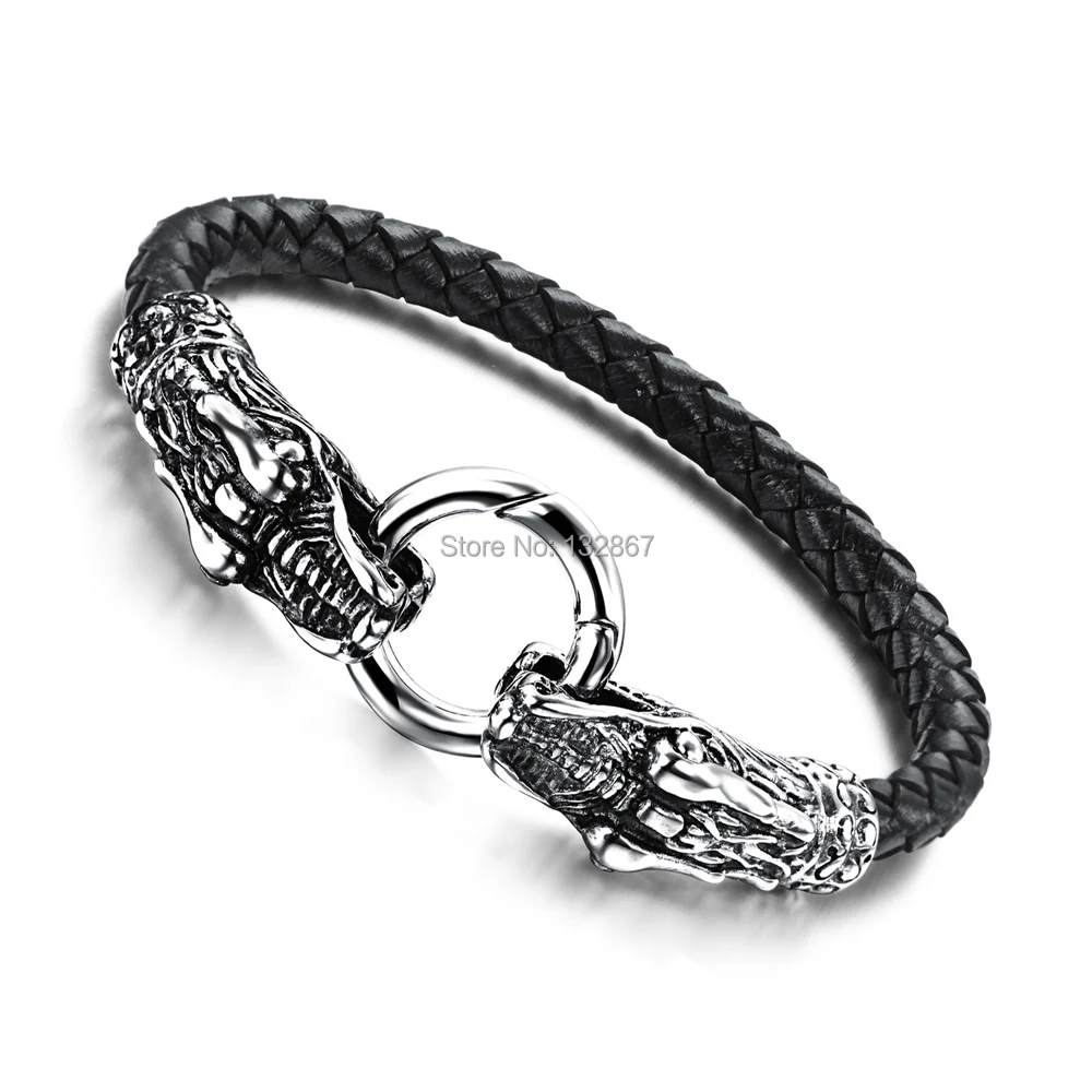 Браслет из натуральной кожи с застежкой в виде дракона|bracelet turtle|bangle bracelet diamondbangle