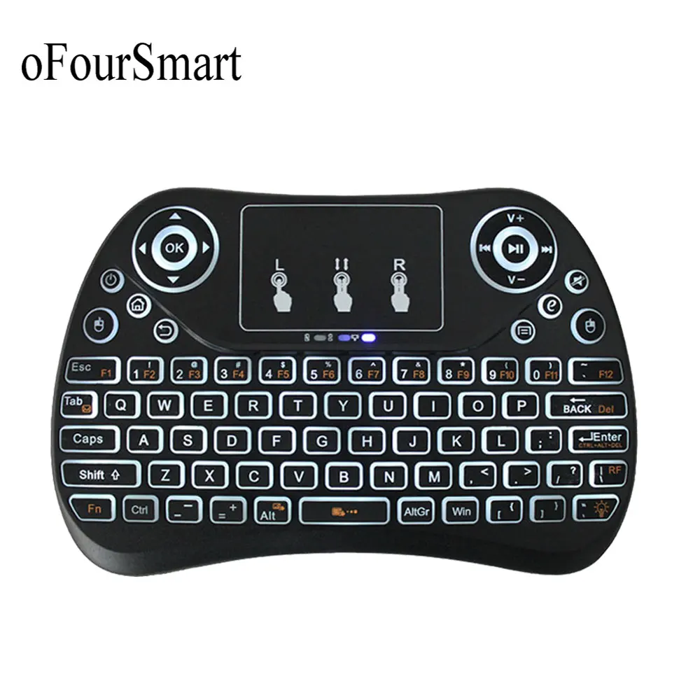 OFourSmart T2 L белая Летающая мышь с подсветкой 2 4 ГГц мини беспроводная клавиатура