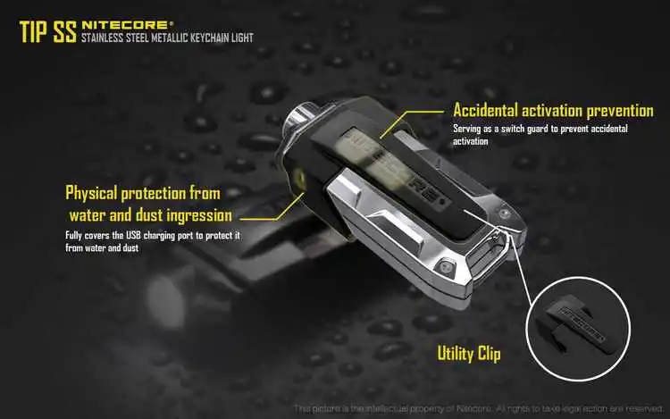 NITECORE наконечник брелок ss Light CREE XP-G2 S3 360 люмен светодиодный фонарик со встроенным литий-ионным аккумулятором мини-фонарик для ежедневного использования