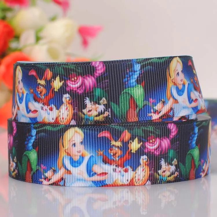 7/" 22 мм Алиса принцесса Печать grosgrain лента DIY ручной работы hairbow мультфильм лента