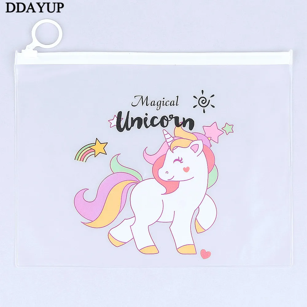 Style3 Прозрачный чехол-карандаш с мультипликационным принтом Kawaii Unicorn, большая сумка-карандаш для девочек, для детей, для офиса, школы, канцелярские принадлежности - Цвет: Style3