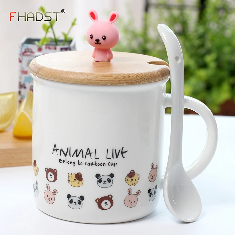 Творческий мультфильм животных кружки ручная роспись Керамика чашки Кофе молоко