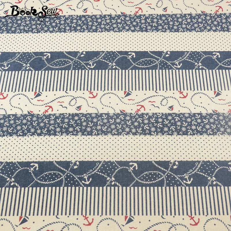 Тканевая скатерть из хлопка и льна с принтом морского якоря|fabric sewing|design textiltextiles