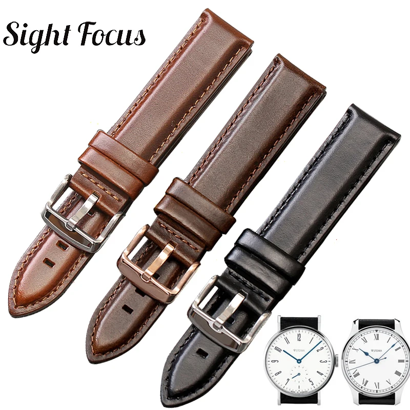 

Кожаный ремешок для часов Stowa Antea, морской ремешок для часов Partitio Uhrenarmband 18 мм, 19 мм, 20 мм, 22 мм, хронографы, ремешок для часов DW