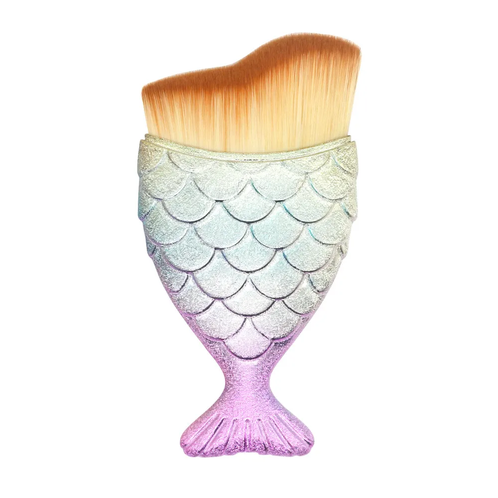 Косметическая в виде рыбной чешуи кисть рыбий хвост Нижняя для румян макияж