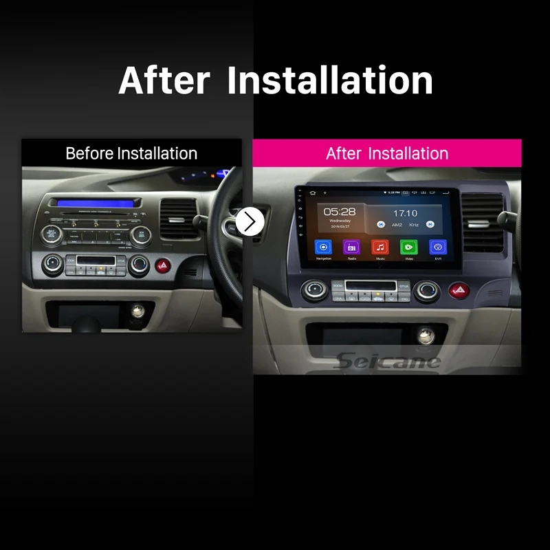 Seicane Android 9,0 радио GPS 2 DIN в автомобиль стерео плеер для 2006 2007-2011 Honda CIVIC поддержка 3g WiFi OBD2 DVR камера заднего вида