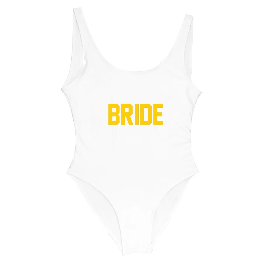 Отряд &quotневеста&quot с золотыми буквами badpak Для женщин Одна деталь купальника боди