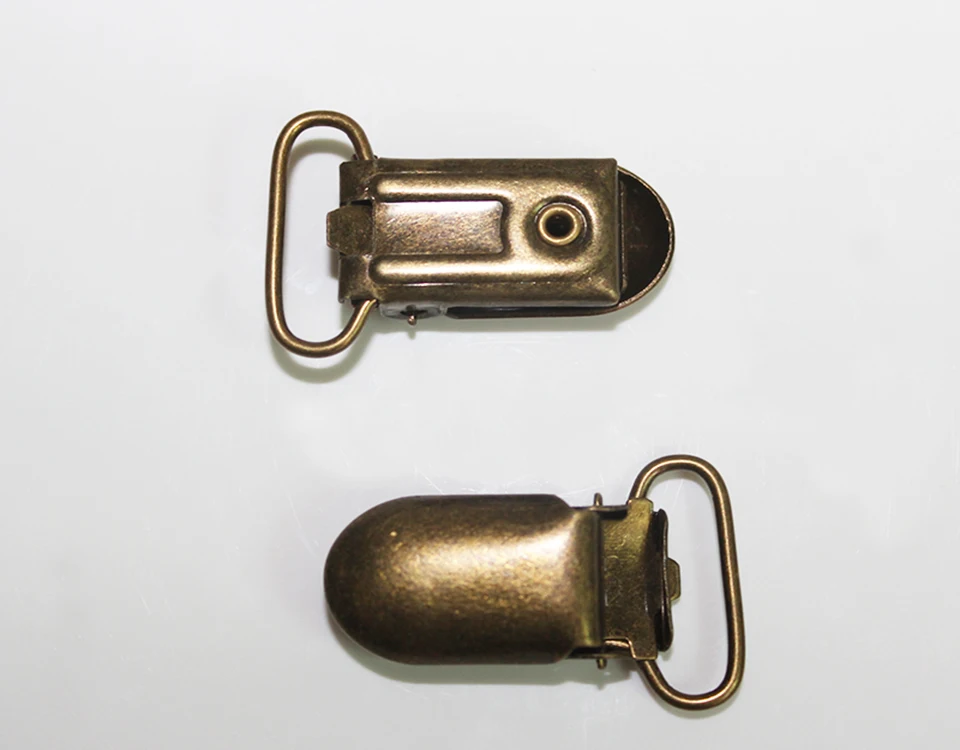 Luo Qiu 300 pcs/lot U shape 35*20mm Bronze Suspender Clips for Trousers Garment Clip practical Webbing clip pacifier clip metal