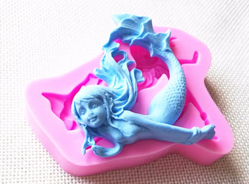 9499 Красивая формочка в виде Русалочки Fondant форма для сахара шоколада украшения