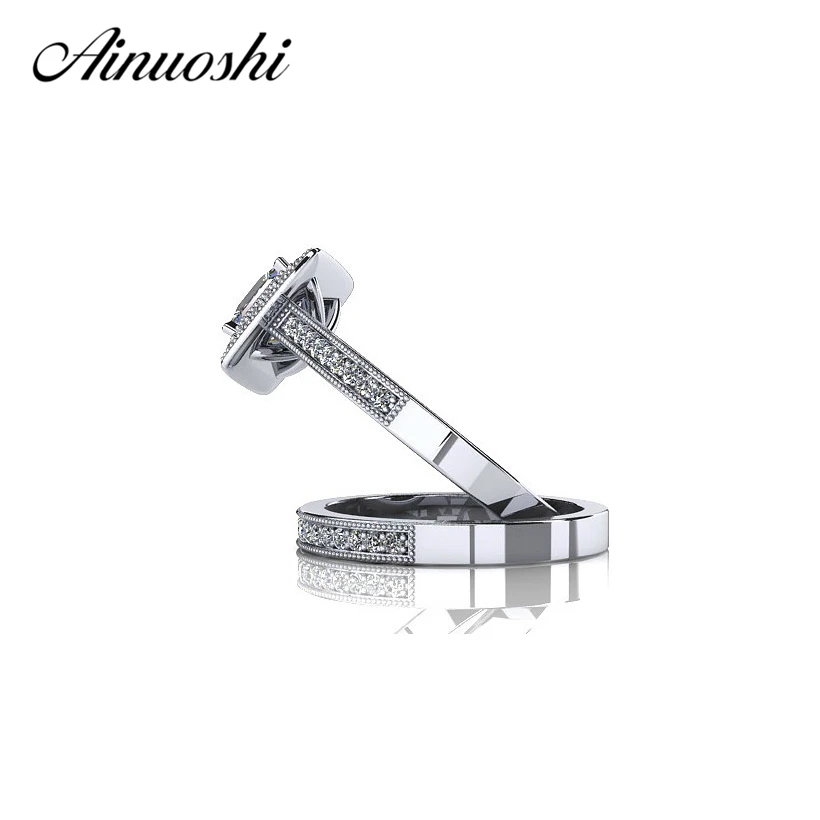 AINUOSHI новинка фирменный стиль 1 карат принцесса обручальное кольцо Настоящее