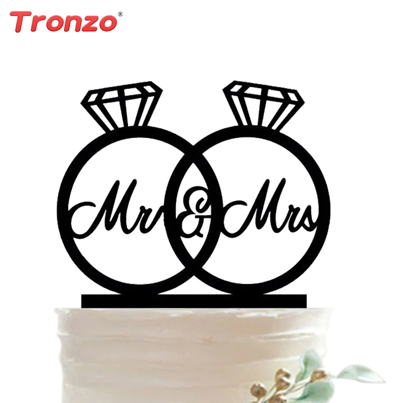 Tronzo 2019 новые акриловые кольца с изображением торта Mr & Mrs милые птицы