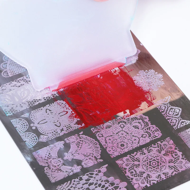 Маникюрная пластина с двойной головкой печатный шаблон для рисования маслом