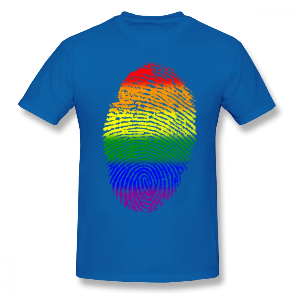 Радужный отпечаток пальца ЛГБТ гей-Прайд футболка для мужчин плюс размер хлопок