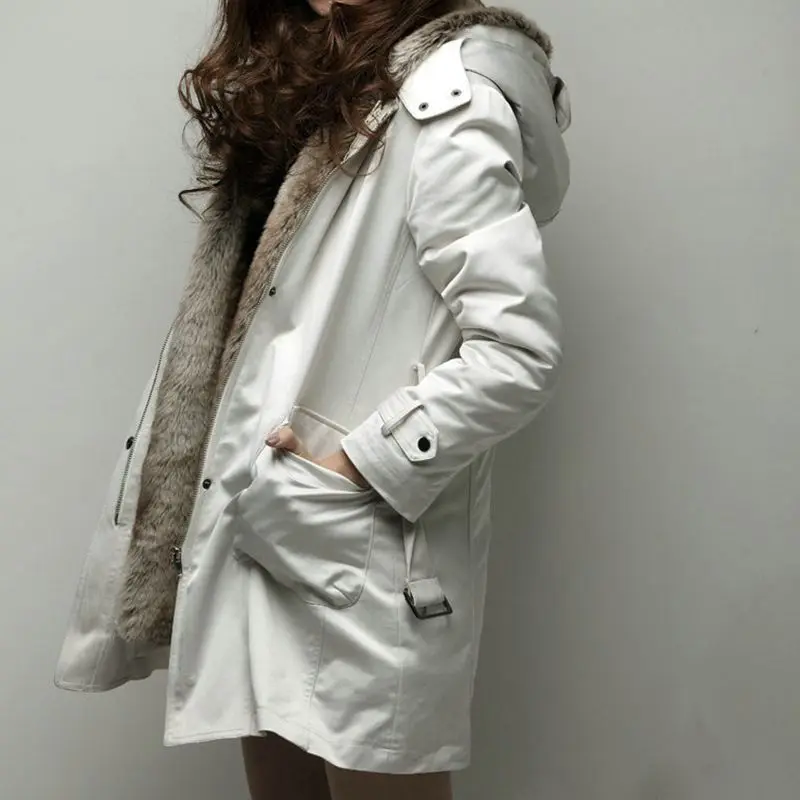 Women's winter Cotton coat faux fur warm Hooded jacket cotton thick ladies Long section parkas manteaux K094 | Женская одежда