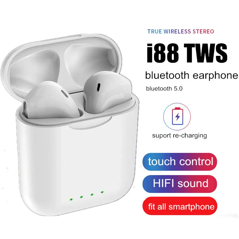 I88 tws Bluetooth наушники беспроводные с сенсорным управлением 3D объемный звук и