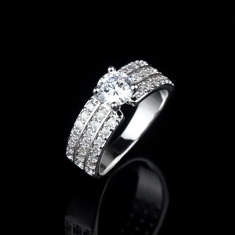 LZX модный Кристальное украшение обручальное кольцо для мужчин белый/розовое